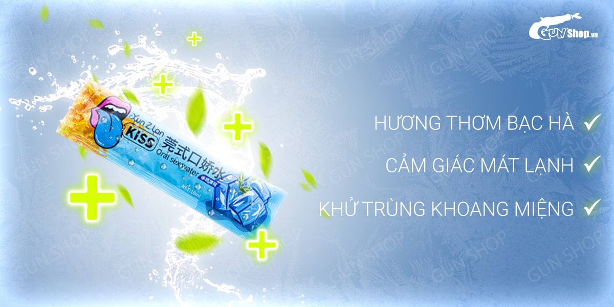  Shop bán Nước tình yêu BJ mát lạnh hương bạc hà - Xun Z Lan Kiss Cool - Gói 10ml cao cấp