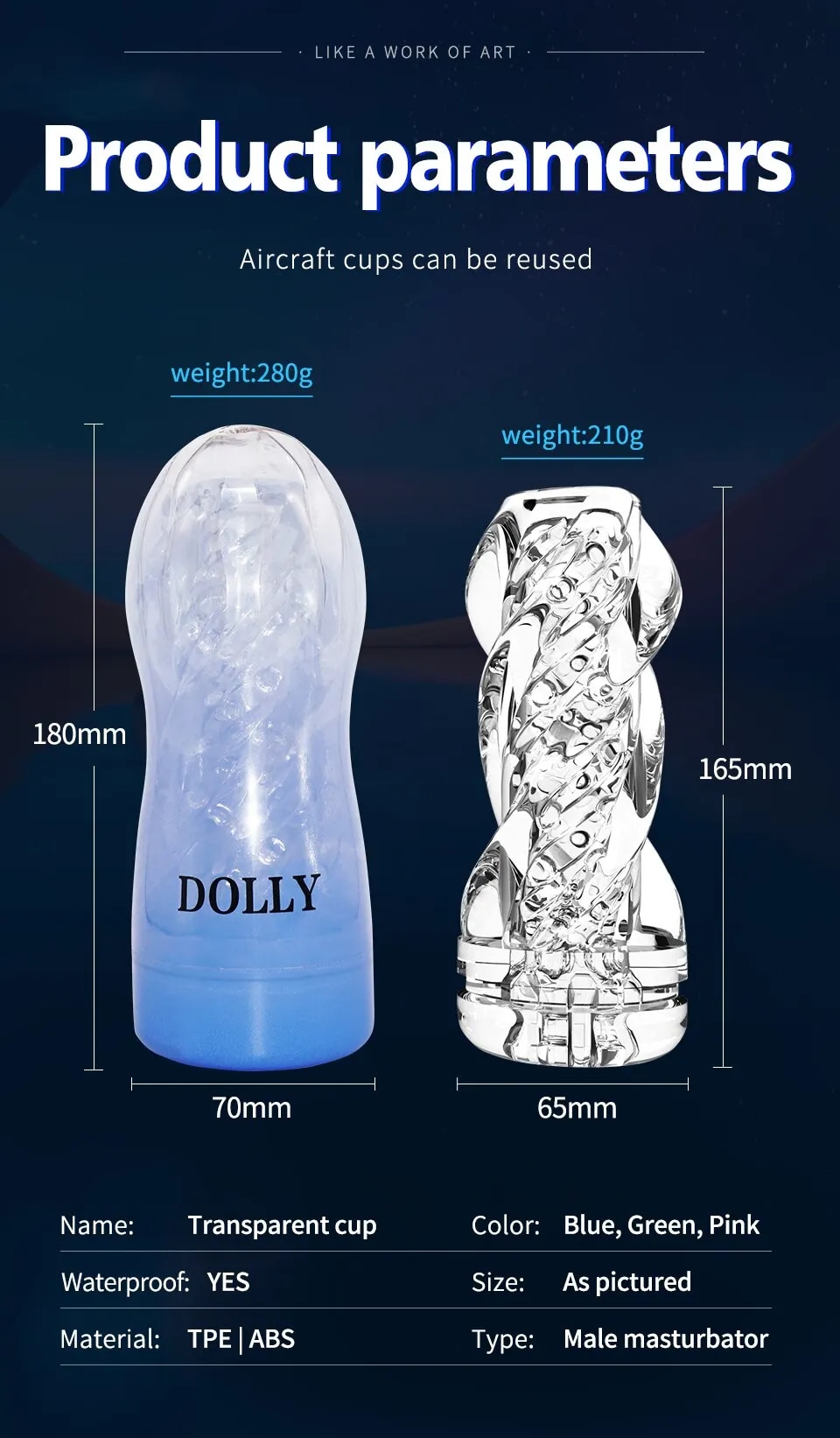 Bảng giá Cốc thủ dâm trong suốt Dolly silicon siêu mềm giá tốt