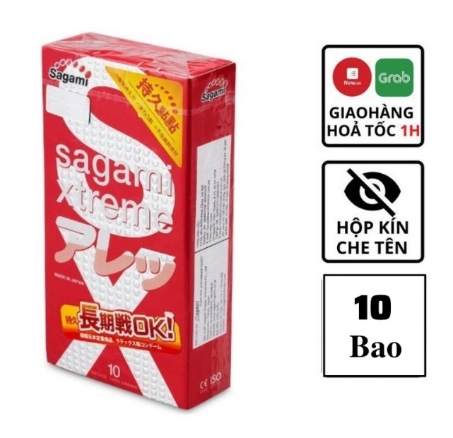  Đại lý Bao Cao Su Sagami Xtreme Feel Long gân gai - Hộp 10 cái nhập khẩu