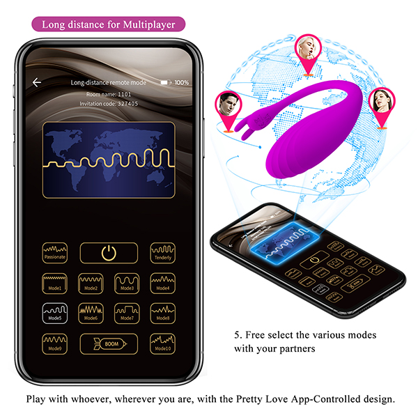 Phân phối Trứng rung 2 đầu Pretty Love Catalina điều khiển qua App bluetooth smartphone hàng mới về