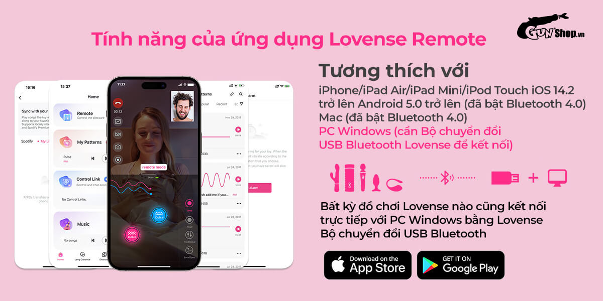 Thông tin Trứng rung 2 đầu Lovense Dolce điều khiển qua app ứng dụng điện thoại hàng mới về