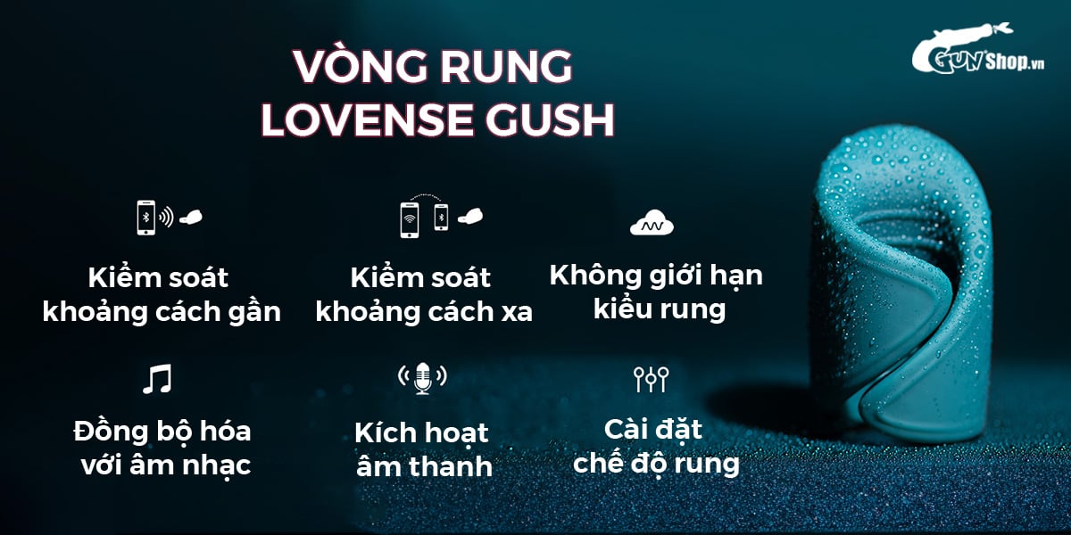 Nơi bán Vòng đeo dương vật Lovense Gush điều khiển qua app tăng khoái cảm giá rẻ